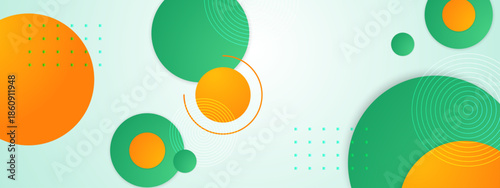 Abstract background with green and orange circles design