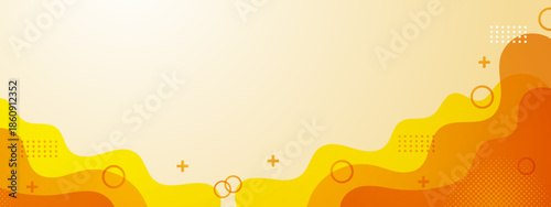 Yellow and orange abstract background with various geometric shapes