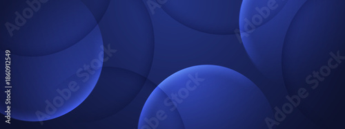 Abstract deep blue background with overlapping translucent circles