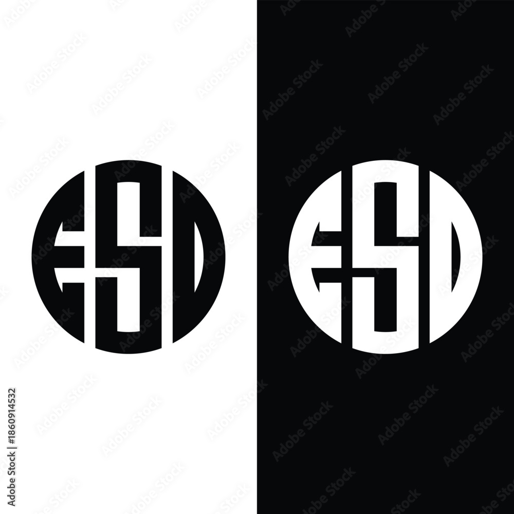 Obraz premium Letter ESD Circle Monogram Logo Design Vector Stock Vector.