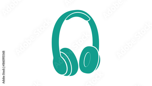 Simple teal headset icon on a clean white background