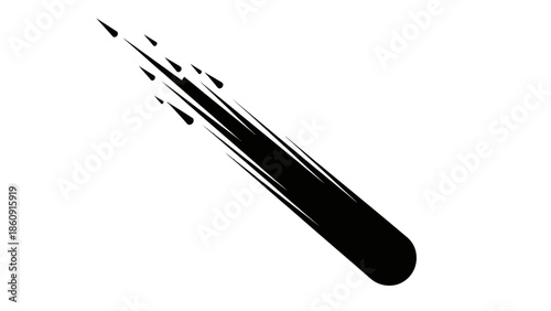 Striking Black Meteor Comet Streak Effect Illustration Dynamic Motion Graphic