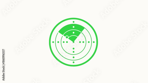 a simple green radar screen with circular rings and dots indicating targets