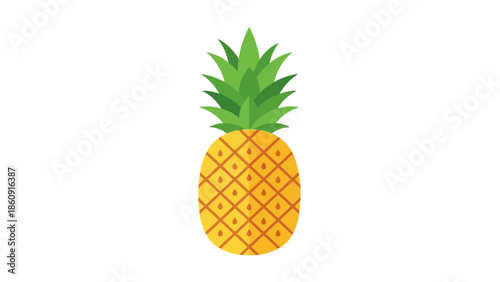A vibrant, stylized illustration of a fresh pineapple on a clean white background