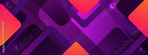 Abstract purple and orange geometric shapes, suitable for backgrounds, graphic designs, and digital art projects needing a trendy look