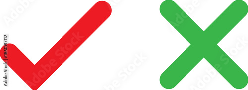 Checkmark and cross symbols