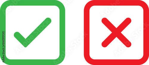 Checkmark and cross symbols