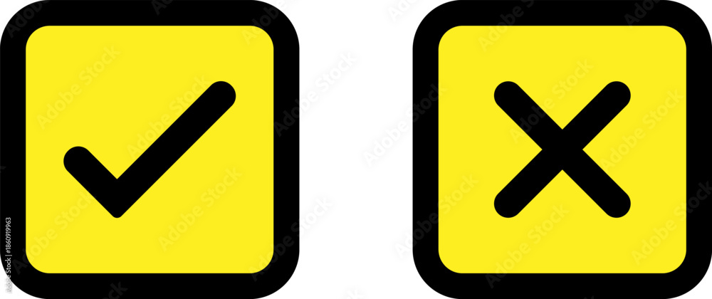 Obraz premium Check and cross markers