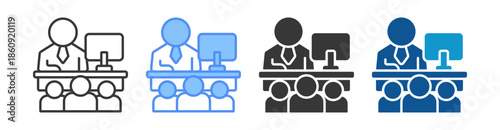 In Person Icon Set Multiple Style Collection