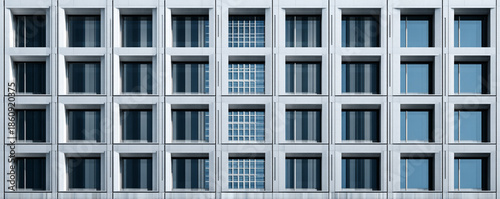 Cool-tone skyscraper window grid repeating pattern macro crop 32k ultra HD