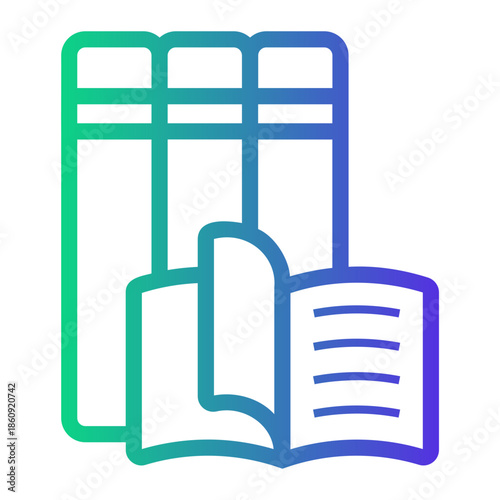 library Line Gradient Icon