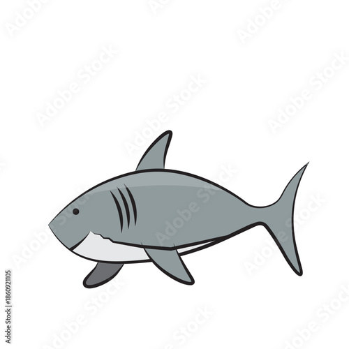 Sea animals with white background