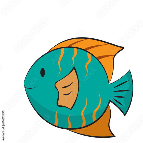 Sea animals with white background
