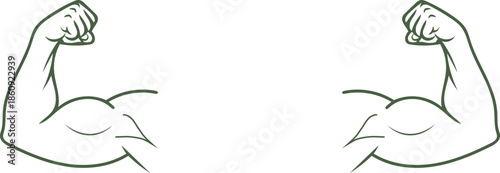 Strong arm muscle flexing a bicep showing power and fitness isolated on transparent background