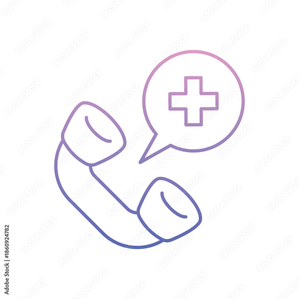 Fototapeta premium Emergency Call icon clean and modern vector illustration