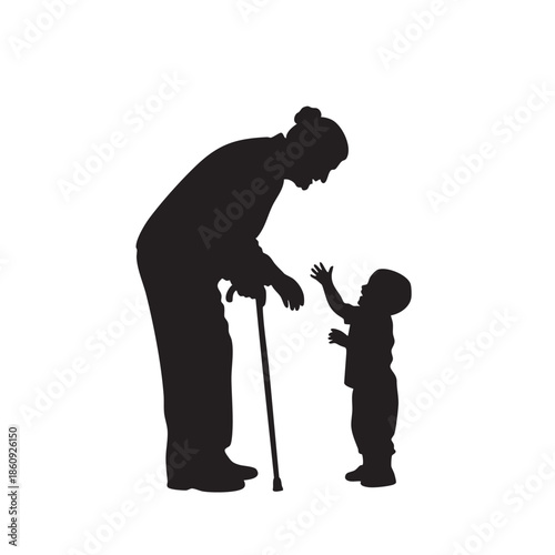 a_silhouette_of_a_man_and_a_child_traced