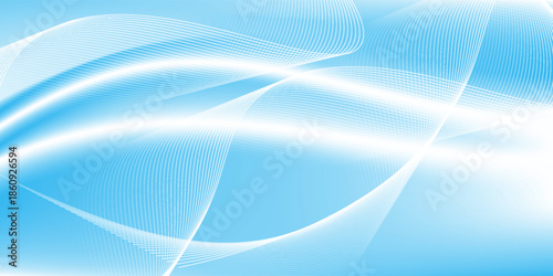 Abstract white wavy glowing lines on a blue background. Futuristic digital high-technology pattern. Health Care concept.