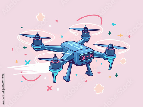 Cyber Doodle Drone Delivering Data Packets in Virtual Skies