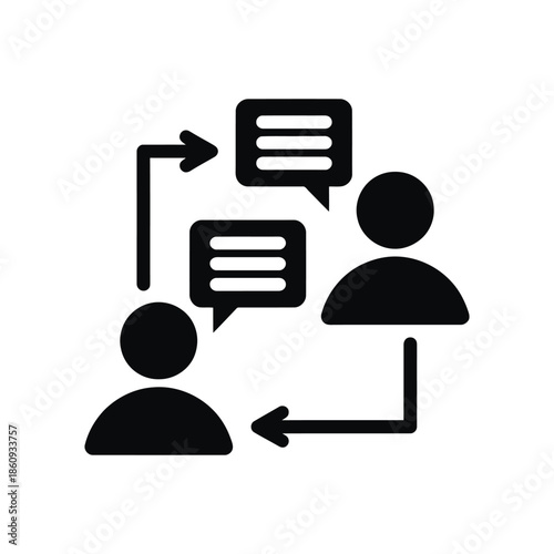 People communicating with speech bubbles