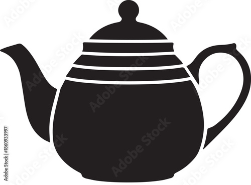 Teapot black silhouette vector,teapot icon