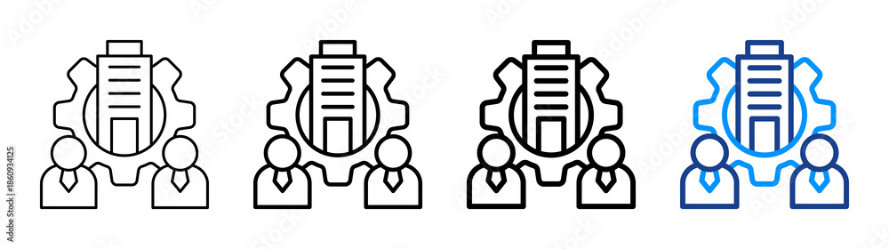 Fototapeta premium Corporate Governance Icon Different Style Outline Collection Set
