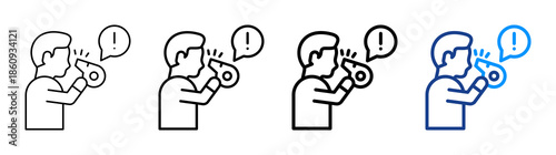 Whistleblower Icon Different Style Outline Collection Set