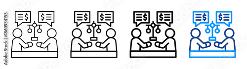 Fair Negotiation Icon Different Style Outline Collection Set