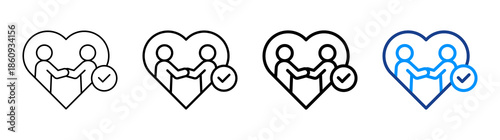 Respect Icon Different Style Outline Collection Set