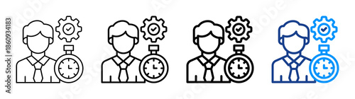 Employee Discipline Icon Different Style Outline Collection Set