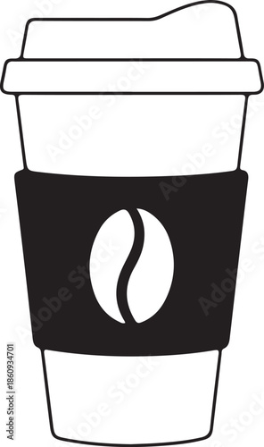 Coffee cup vector icon. Paper coffee cup icon isolated on white background. Coffee icon.