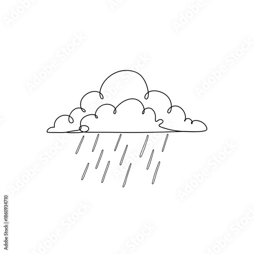 Simple line drawing of a rainy cloud