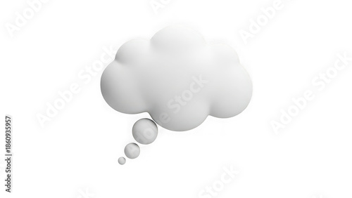 White 3d cloud with bubbles on transparent background isolated