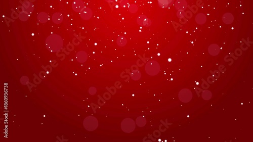 Background with red gradient and glittering particle bokeh creates a sparkling gold and red background falling light particles snow particles on red background 4k motion background