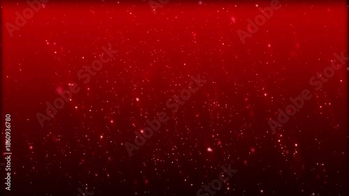Background with red gradient and glittering particle bokeh creates a sparkling gold and red background falling light particles snow particles on red background 4k motion background
