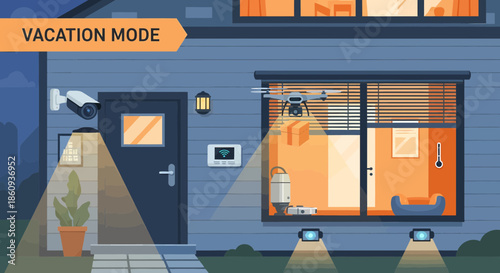Automated Home Security System While On Vacation Mode