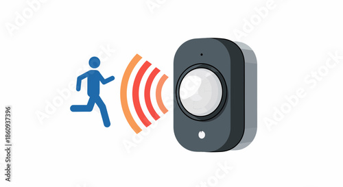 Detecting Motion Concept Illustrating Security Sensor In Action