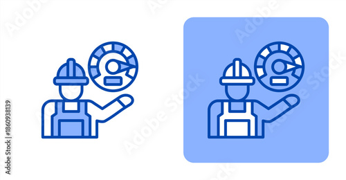 Performance Line Color  Two-tone color and contrasting background icon illustration
