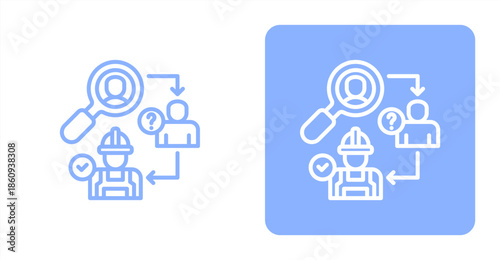 Hiring Process Line  Two-tone color and contrasting background icon illustration