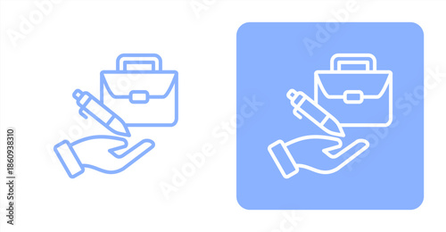 Job Creation Line  Two-tone color and contrasting background icon illustration