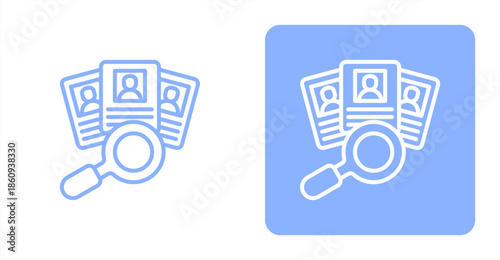 Recruitment Line  Two-tone color and contrasting background icon illustration