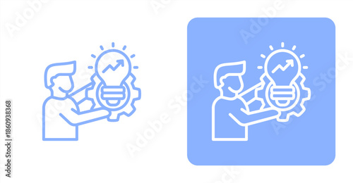 Skill Development Line  Two-tone color and contrasting background icon illustration