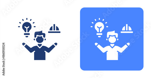 Staffing Glyph  Two-tone color and contrasting background icon illustration