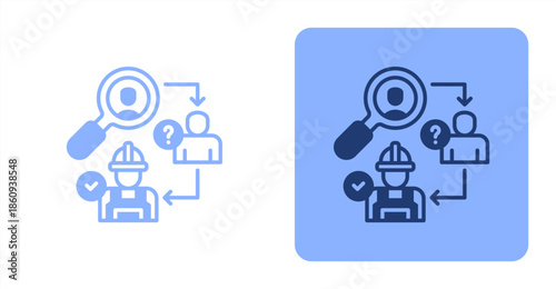 Hiring Process Mixed  Two-tone color and contrasting background icon illustration