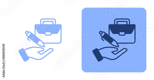 Job Creation Mixed  Two-tone color and contrasting background icon illustration
