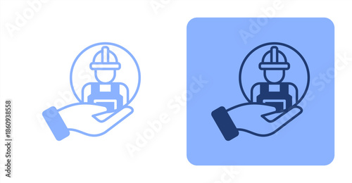 Employment Mixed  Two-tone color and contrasting background icon illustration