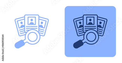 Recruitment Mixed  Two-tone color and contrasting background icon illustration