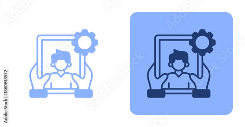 Apprenticeship Mixed  Two-tone color and contrasting background icon illustration