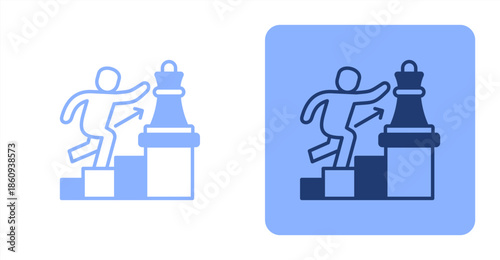 Career Path Mixed  Two-tone color and contrasting background icon illustration