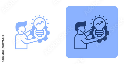 Skill Development Mixed  Two-tone color and contrasting background icon illustration