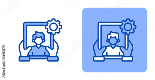 Apprenticeship Line Color  Two-tone color and contrasting background icon illustration